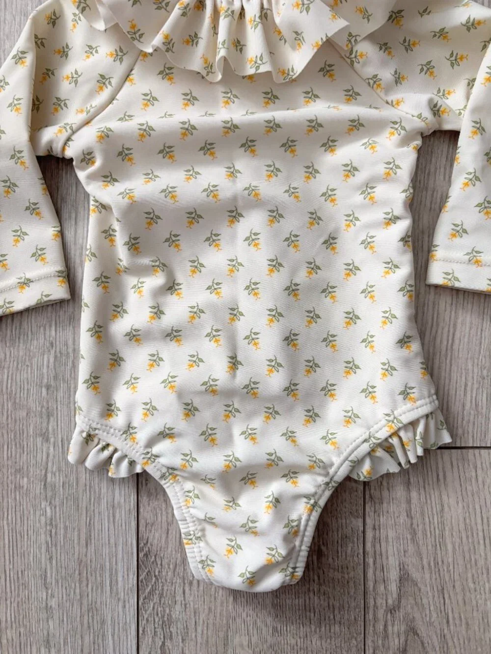Edgehill Collection x Kristin Ellen Hockman Yellow Floral One Piece Swimsuit 3M